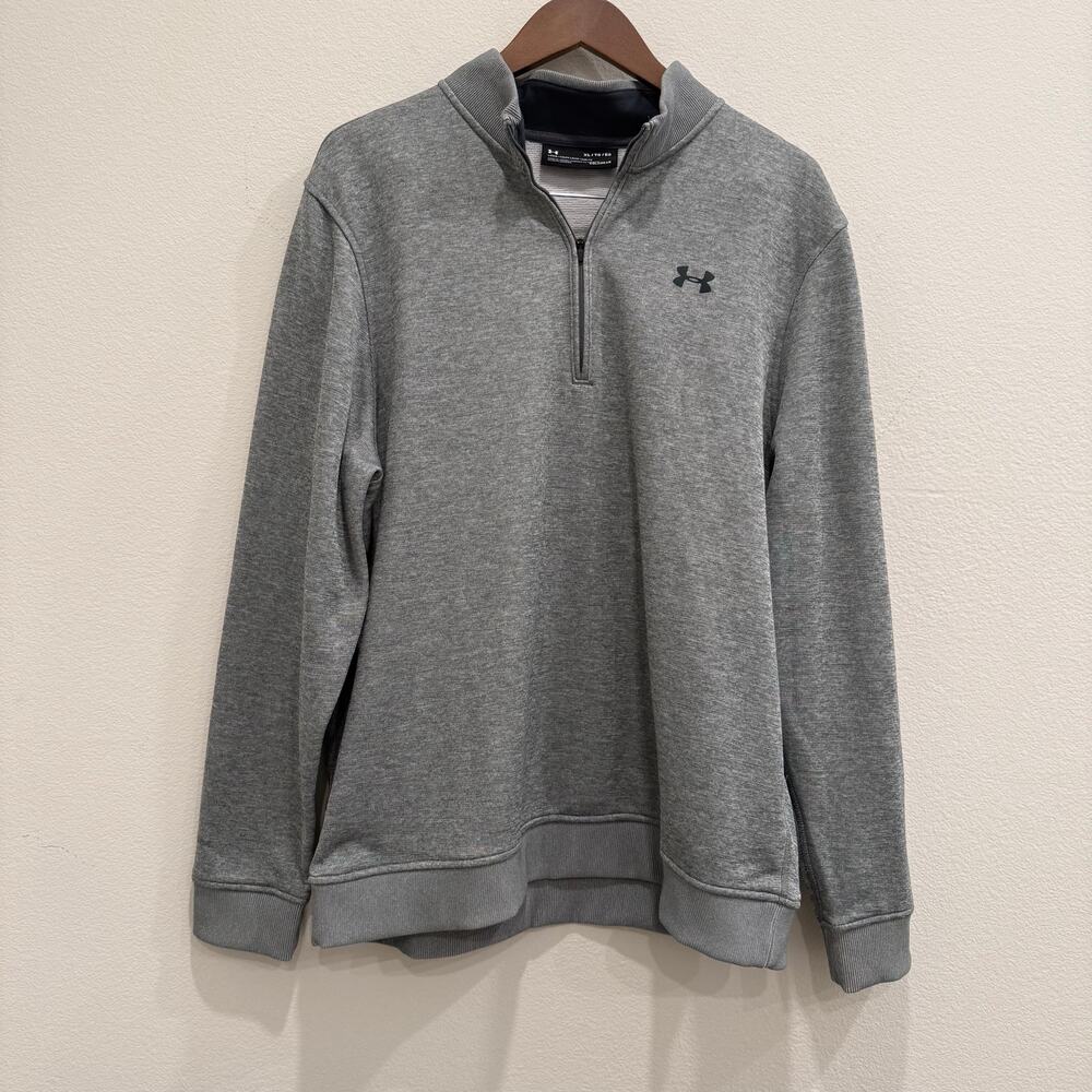Under Armour Mens Storm SweaterFleece ¼ Zip Pullover XL Heather Gray Coldgear